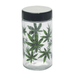 180ml Glass Storage Jar with Sticker Design – Compact & Stylish [SMKZ-145] Jar Canadian Distributor Green Leaf