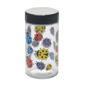 180ml Glass Storage Jar with Sticker Design – Compact & Stylish [SMKZ-145] Jar Canadian Distributor Ladybug