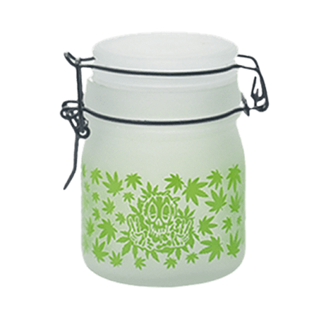 Green Leaf Glass Storage Jar-Multiple Sizes Available [SMKZ-144] Jar Canadian Distributor 150 ml