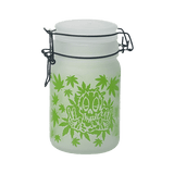 Green Leaf Glass Storage Jar-Multiple Sizes Available [SMKZ-144] Jar Canadian Distributor 240 ml