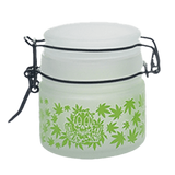 Green Leaf Glass Storage Jar-Multiple Sizes Available [SMKZ-144] Jar Canadian Distributor 90 ml