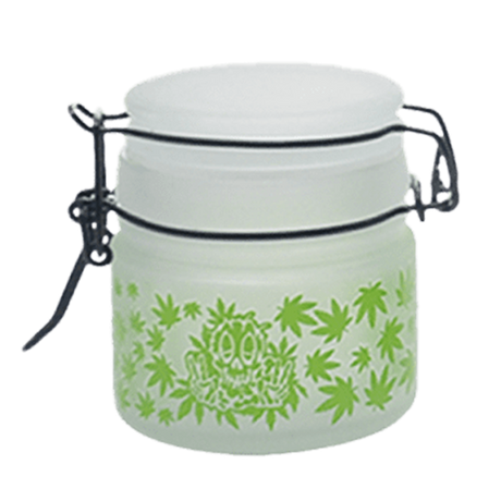 Green Leaf Glass Storage Jar-Multiple Sizes Available [SMKZ-144] Jar Canadian Distributor 90 ml