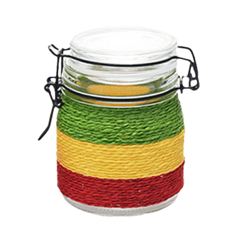 Rasta Colorful Glass Storage Jar – Multiple Sizes Available [SMKZ-146] Jar Canadian Distributor 150 ml