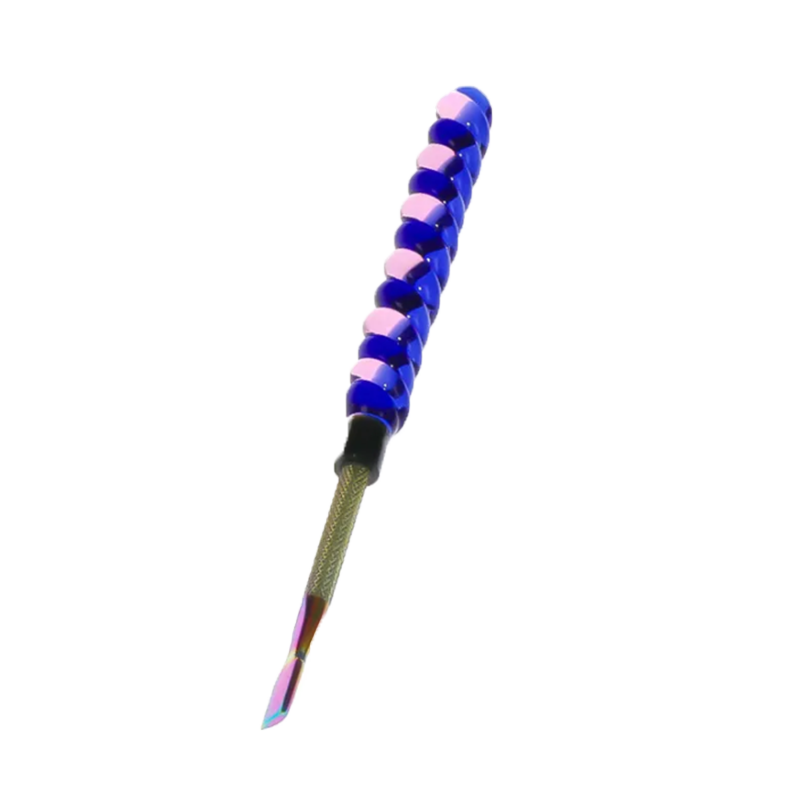 6″ Twirly Glass & Stainless Steel Dab Tool [SMKZ154] Cap · Dabber · Insert · Clip · Nail Canadian Distributor Color C