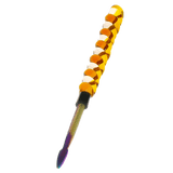 6″ Twirly Glass & Stainless Steel Dab Tool [SMKZ154] Cap · Dabber · Insert · Clip · Nail Canadian Distributor Color D