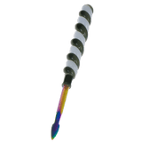 6″ Twirly Glass & Stainless Steel Dab Tool [SMKZ154] Cap · Dabber · Insert · Clip · Nail Canadian Distributor Color F