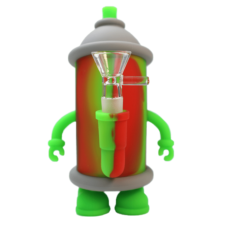 6″ Colorful Silicone Pipe with 14mm Glass Bowl [SMKZ162] Resin · Silicone · Plastic Bong Canadian Distributor Color A