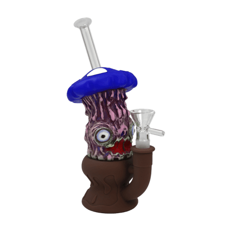 8″ Enameled Mushroom Bong [SMKZ165] Resin · Silicone · Plastic Bong Canadian Distributor Purple