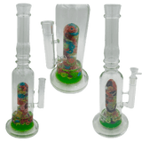 [4 Pack Bundle] 16" Assorted Center Piece Glass Waterpipe – 14mm Bowl Glass Bong ONE Fruit Loops