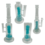 [4 Pack Bundle] 16" Assorted Center Piece Glass Waterpipe – 14mm Bowl Glass Bong ONE Blue Flower