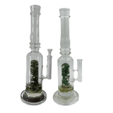 [4 Pack Bundle] 16" Assorted Center Piece Glass Waterpipe – 14mm Bowl Glass Bong ONE Flower Green
