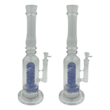 [4 Pack Bundle] 16" Assorted Center Piece Glass Waterpipe – 14mm Bowl Glass Bong ONE Flower Blue