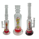 16" Assorted Center Piece Glass Waterpipe – 14mm Bowl