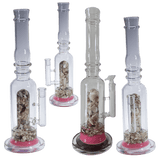 [4 Pack Bundle] 16" Assorted Center Piece Glass Waterpipe – 14mm Bowl Glass Bong ONE Ocean Red
