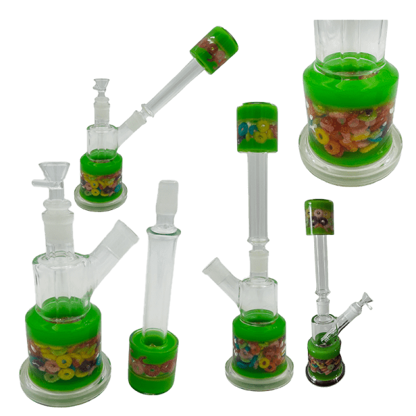14" 2-Way Straight Glass Bong – Assorted Designs