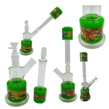 14" 2-Way Straight Glass Bong – Assorted Designs