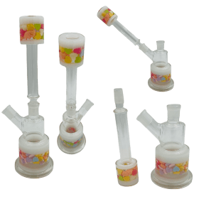 14" 2-Way Straight Glass Bong – Assorted Designs