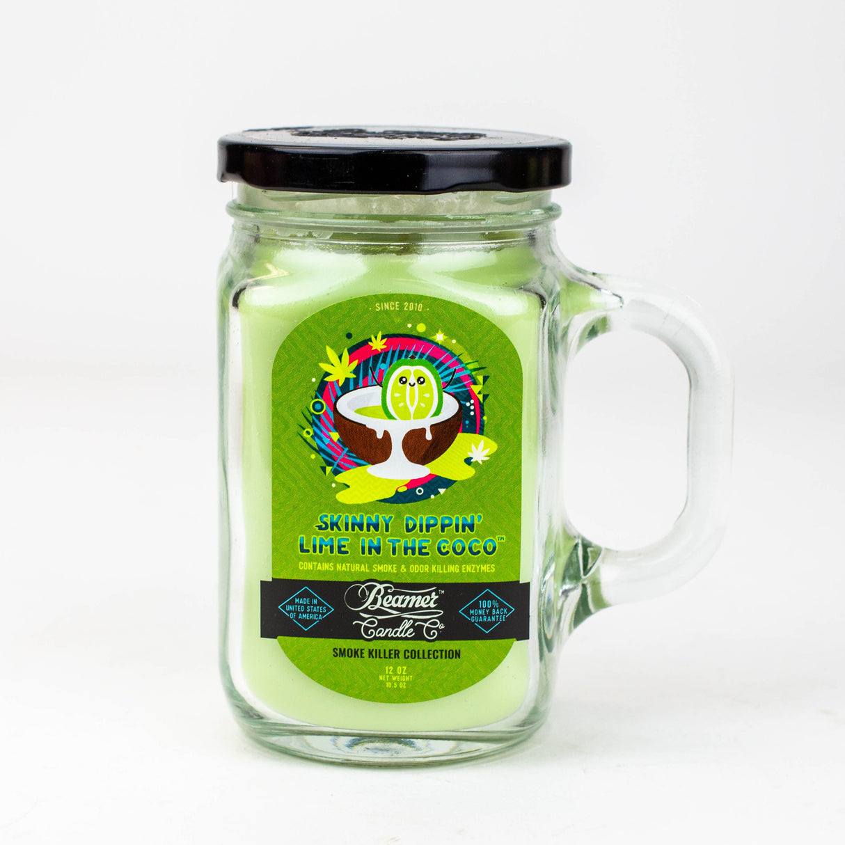 Beamer Candle Co. Ultra Premium Jar Smoke killer collection candle-Skinny dippin' lime in the coco - One Wholesale