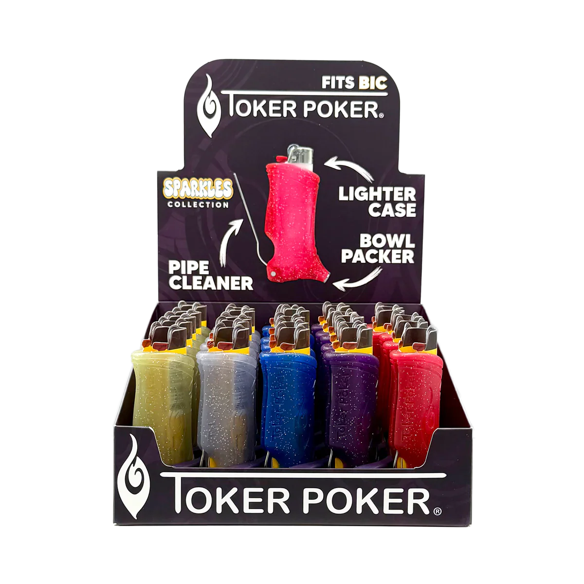 Toker Poker® | BIC® Lighter – Assorted(25-PC Display) Lighter Toker Poker Sparkles