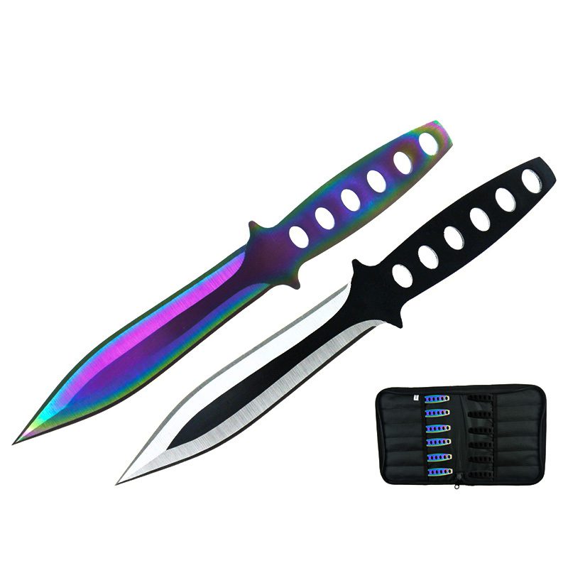 6″ Throwing Knives 12 Pcs Set – Black [T00045BK-12] Throwing Knife Canadian Distributor Rainbow