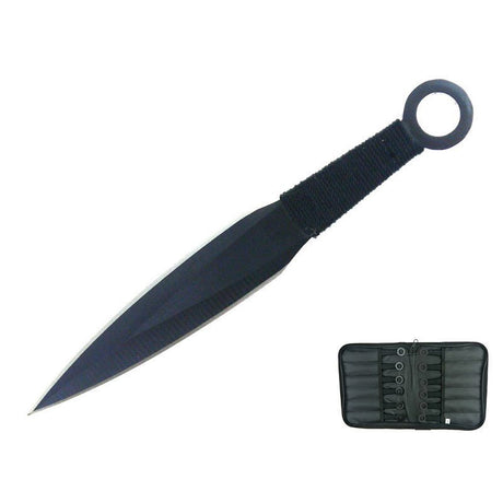 6" Throwing Knives with Black Handle & Sheath Set of 12 [T00046BBK-12] Throwing Knife Canadian Distributor