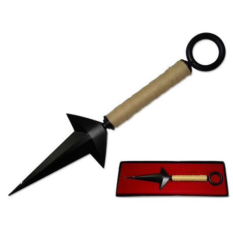 11″ Spikey Metal Solid Prism Shaped Kunai – Black [T00302] Throwing Knife Canadian Distributor
