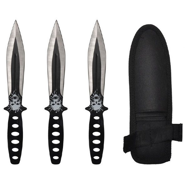 7 1/2” Throwing knife.3 pcs a set with skull head design [T003655] Throwing Knife Canadian Distributor