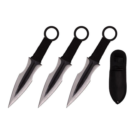 7.5″ Throwing Knives with Sheath 3 Pcs Set – Black [T004207BK] Throwing Knife Canadian Distributor