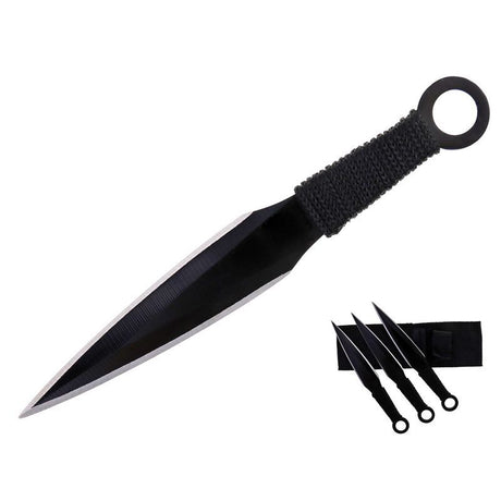6.7" Throwing Knife with 3″ Blade and Pouch 3 Pc Set [T005061BK-3] Throwing Knife Canadian Distributor