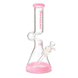 Fortune | 14" 7mm Offset Neck Beaker Glass Bong Fortune Pink