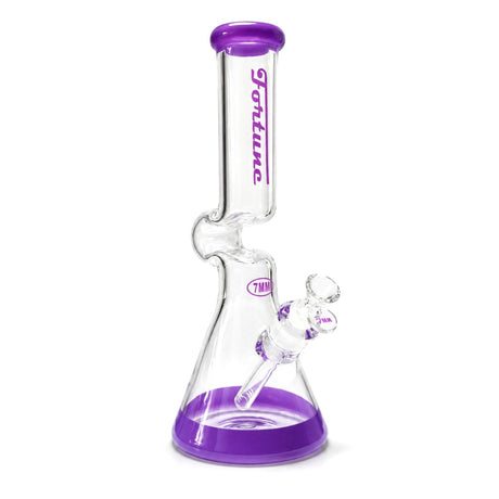 Fortune | 14" 7mm Offset Neck Beaker Glass Bong Fortune Purple