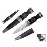 7.5″ overall, Color Gemstone Scottish Sgian-Dubh w/ Sheath [T230570] Fixed Blade Knife Canadian Distributor Green
