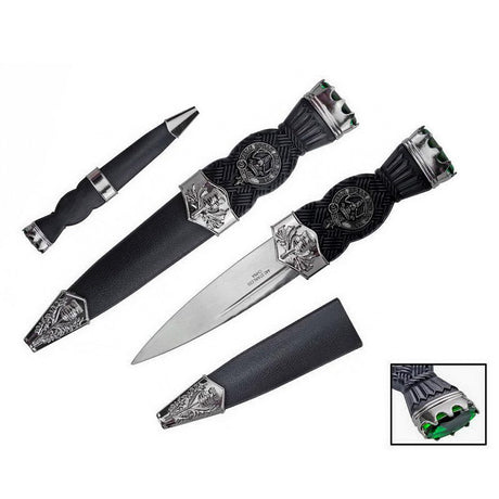 7.5″ overall, Color Gemstone Scottish Sgian-Dubh w/ Sheath [T230570] Fixed Blade Knife Canadian Distributor Green