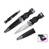 7.5″ overall, Color Gemstone Scottish Sgian-Dubh w/ Sheath [T230570] Fixed Blade Knife Canadian Distributor Purple