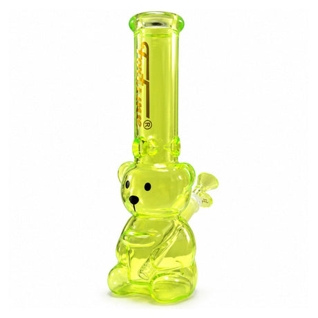 Fortune | 12" Teddy Bear Glass Water Pipe Glass Bong Fortune Neon Lime