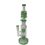 Xtreme | 15″ Dual Tree Frost Freezable coil (TDO-020) Glass Bong Canadian Distributor Green