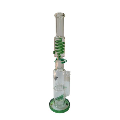 Xtreme | 18" Arctic Stream Duo Perc Freezable coil (TDO-033) Glass Bong Canadian Distributor Green