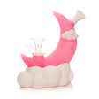 SC Lit Silicone 6.5" Glow in the Dark Pink Moon Water Pipe