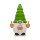 Lit Silicone 6" Give No Fux Gnome Water Pope with glass bowl Bongs Smoking Cat Distribution Green and Yellow