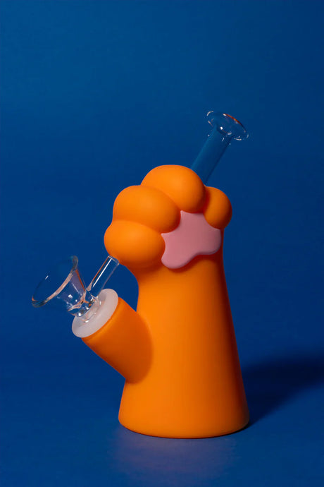 LIT® Silicone | 6" Cat Paw Water Pipe [TS220OR] Resin · Silicone · Plastic Bong Smoking Cat Distribution
