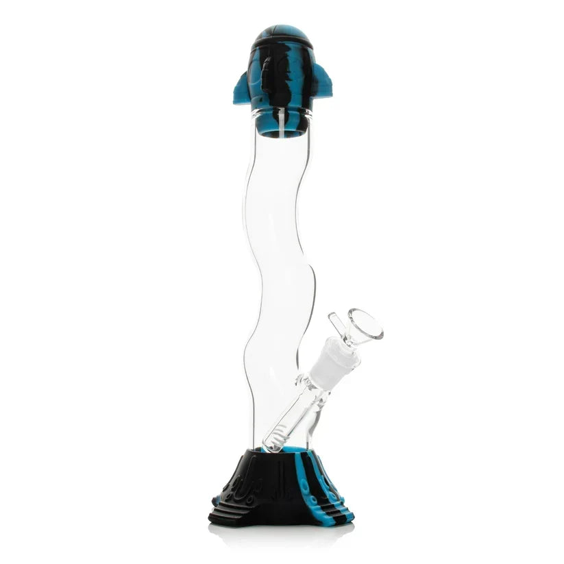 Lit Silicone 13.5" Rocket Launch Water Pipe with glass bowl Bongs Smoking Cat Distribution Default Title