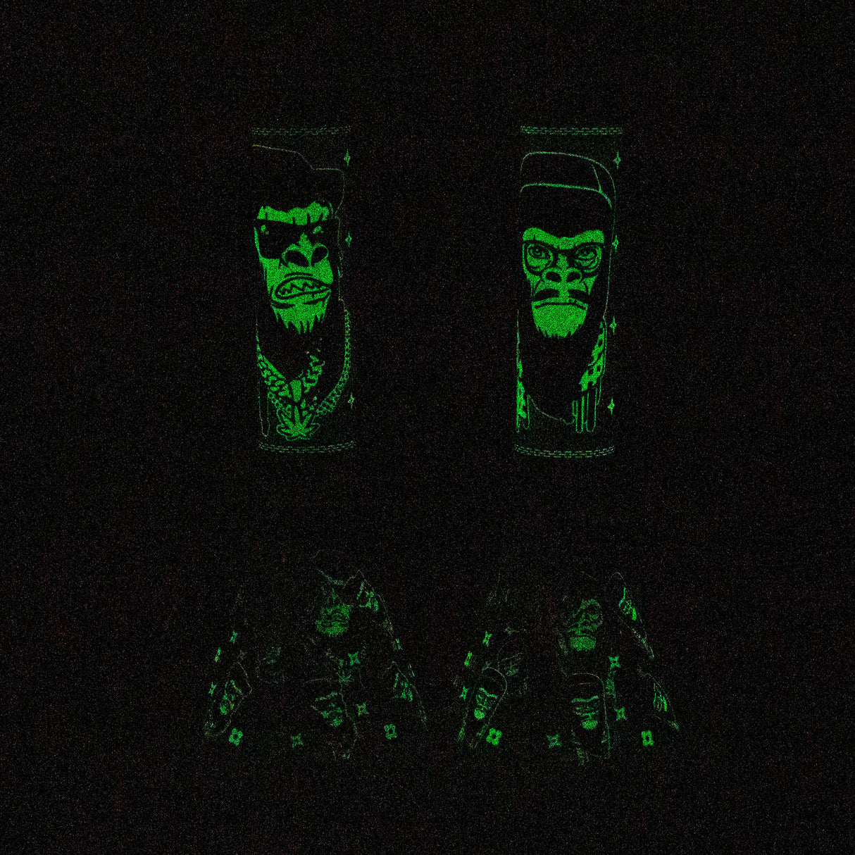 14" Gorilla Glow in the Dark Beaker 7mm