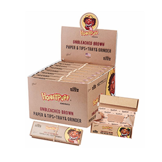 Honey Puff | Rolling Kit – Unbleached Brown King Size Kit (16 Packs/Display) [P1183-02] King Size Canadian Distributor