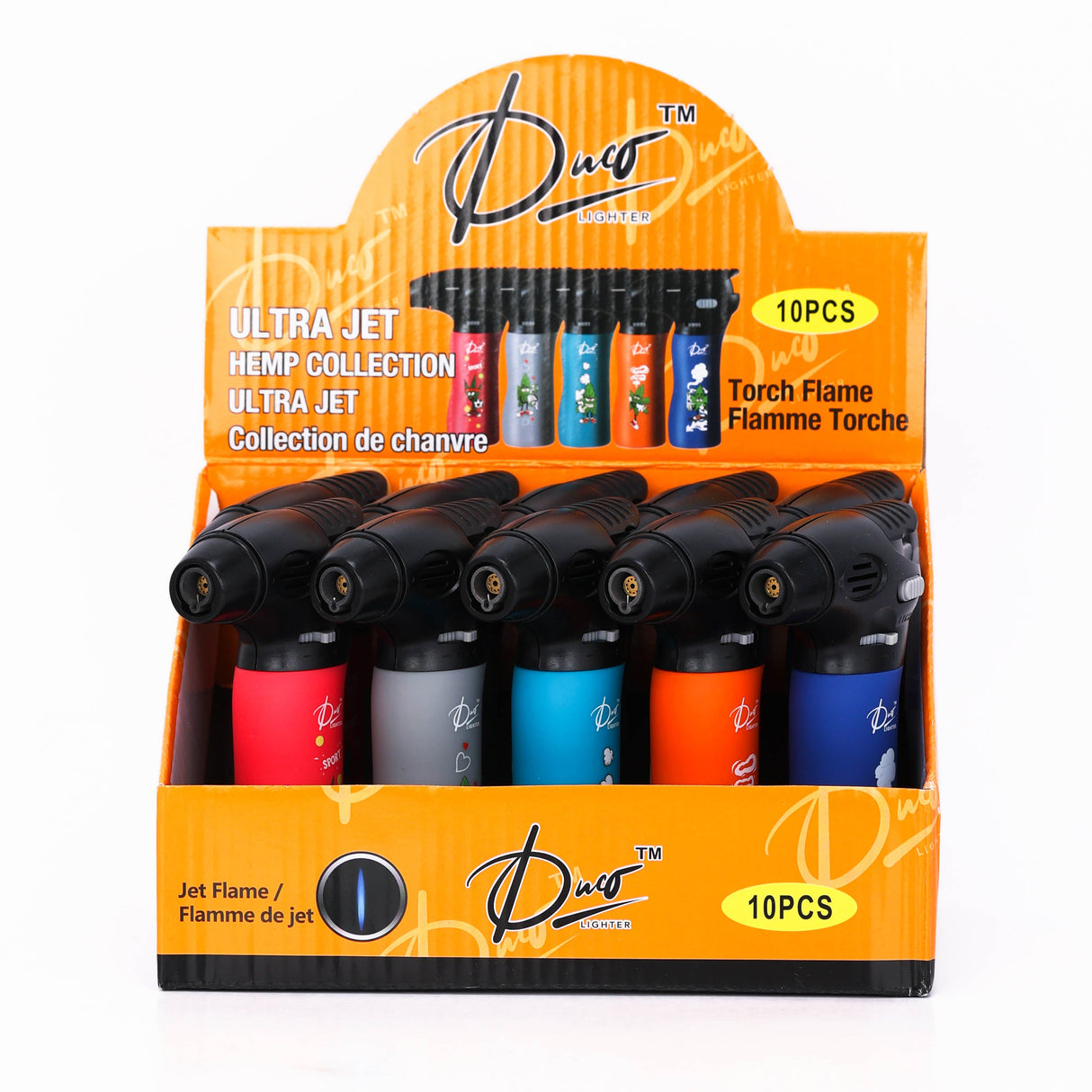 DUCO™ | ULTRA JET 4" – Hemp Rubberized Collection Torch Flame Lighter (Display of 10) Torch ONE TRADING