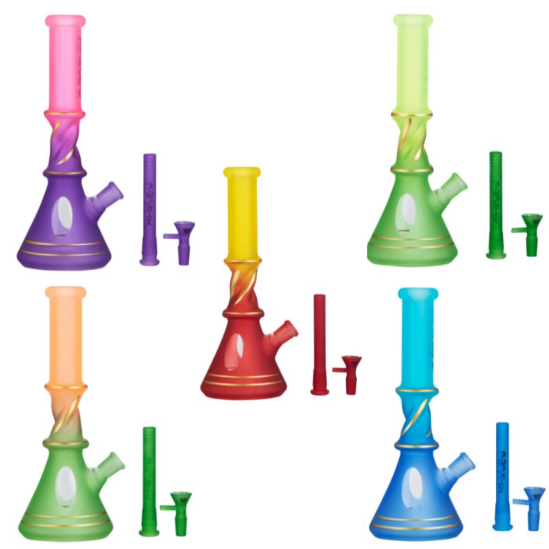 Xtreme | 12″ COLOR CRAZE NEON SPIRAL Bong (XTR-MY011)– Box of 10 Glass Bong Canadian Distributor