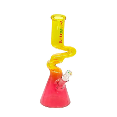 HYDRO | 14" Colored Glass Beaker Bong with Curved Neck (MST081) Glass Bong The MST Yellow + Red