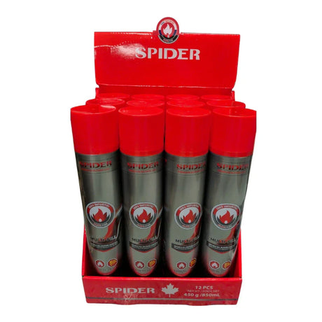 Spider | Premium Butane Gas 850ml (450g)-12/Display Butane · Fluid The MST