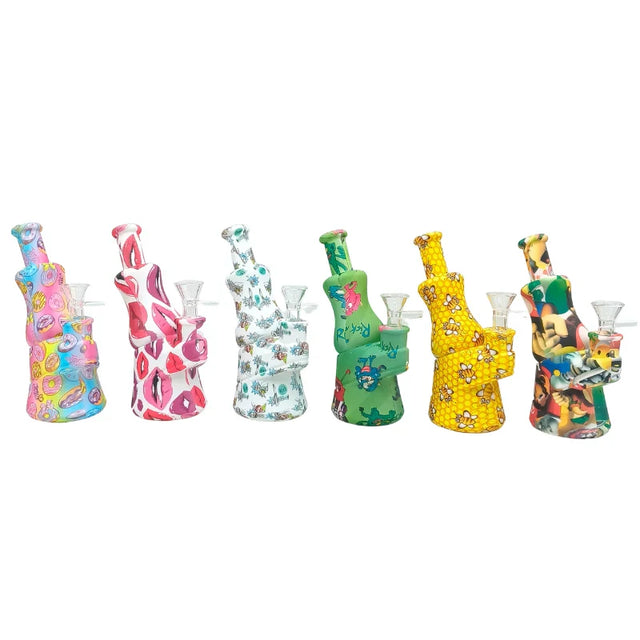 7“ Printed Silicone Beaker Bong with Glass Bowl (MST240) Resin · Silicone · Plastic Bong The MST