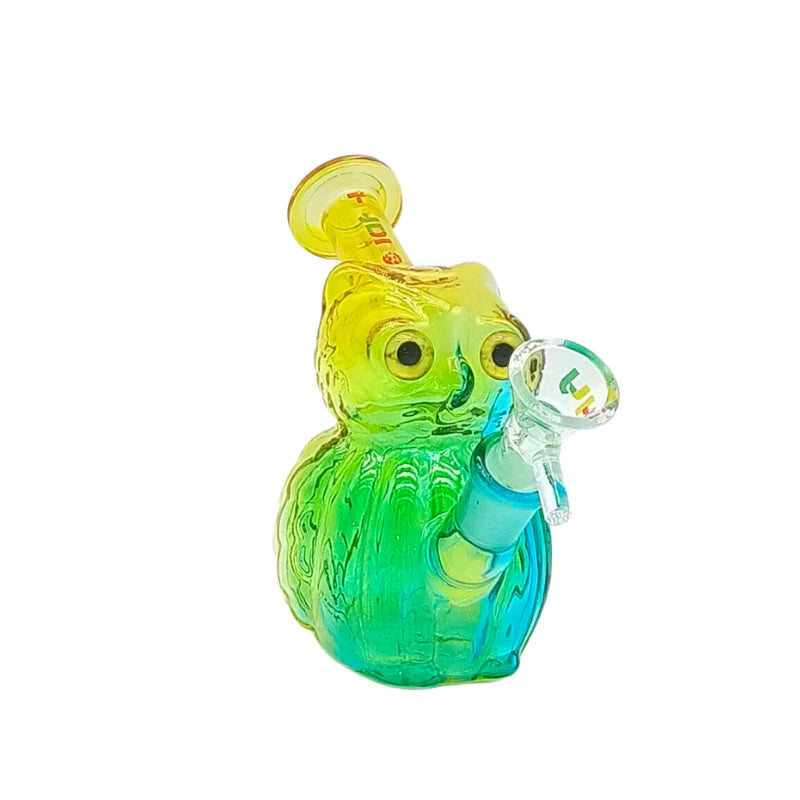 HYDRO | 4.5" Owl Shape Color Glass Mini Rig (MST209) Glass Rig The MST Blue