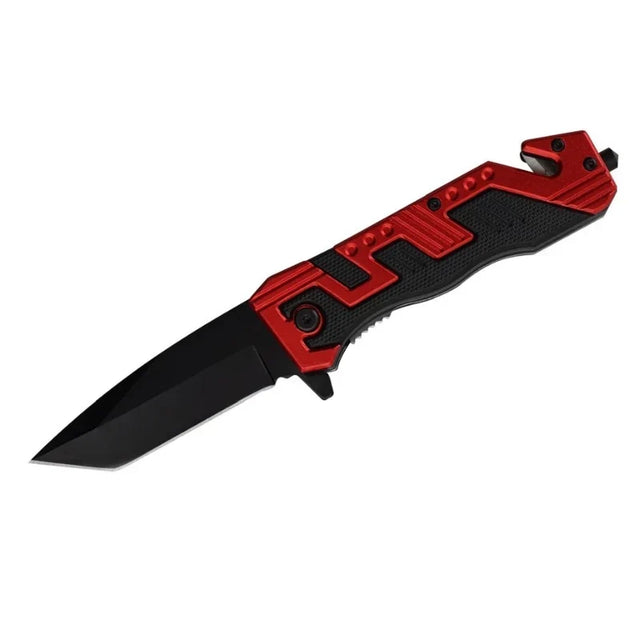 MSK049 - Red & Black Angular Folding Knife – JJ Trading Inc.